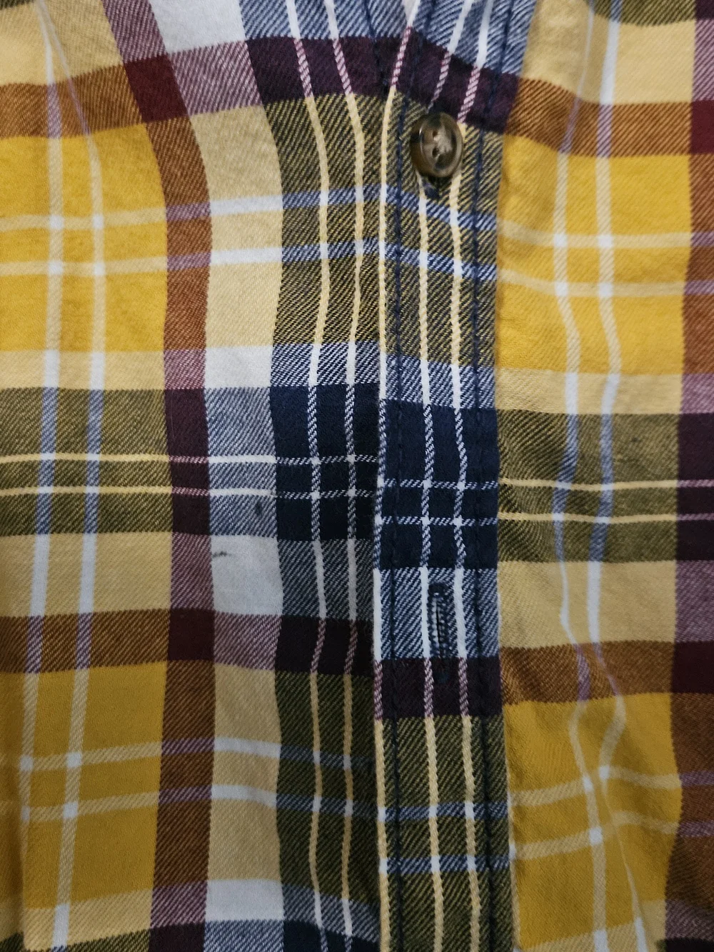 Carter's Yellow Navy Plaid Hooded Button-Down Shirt